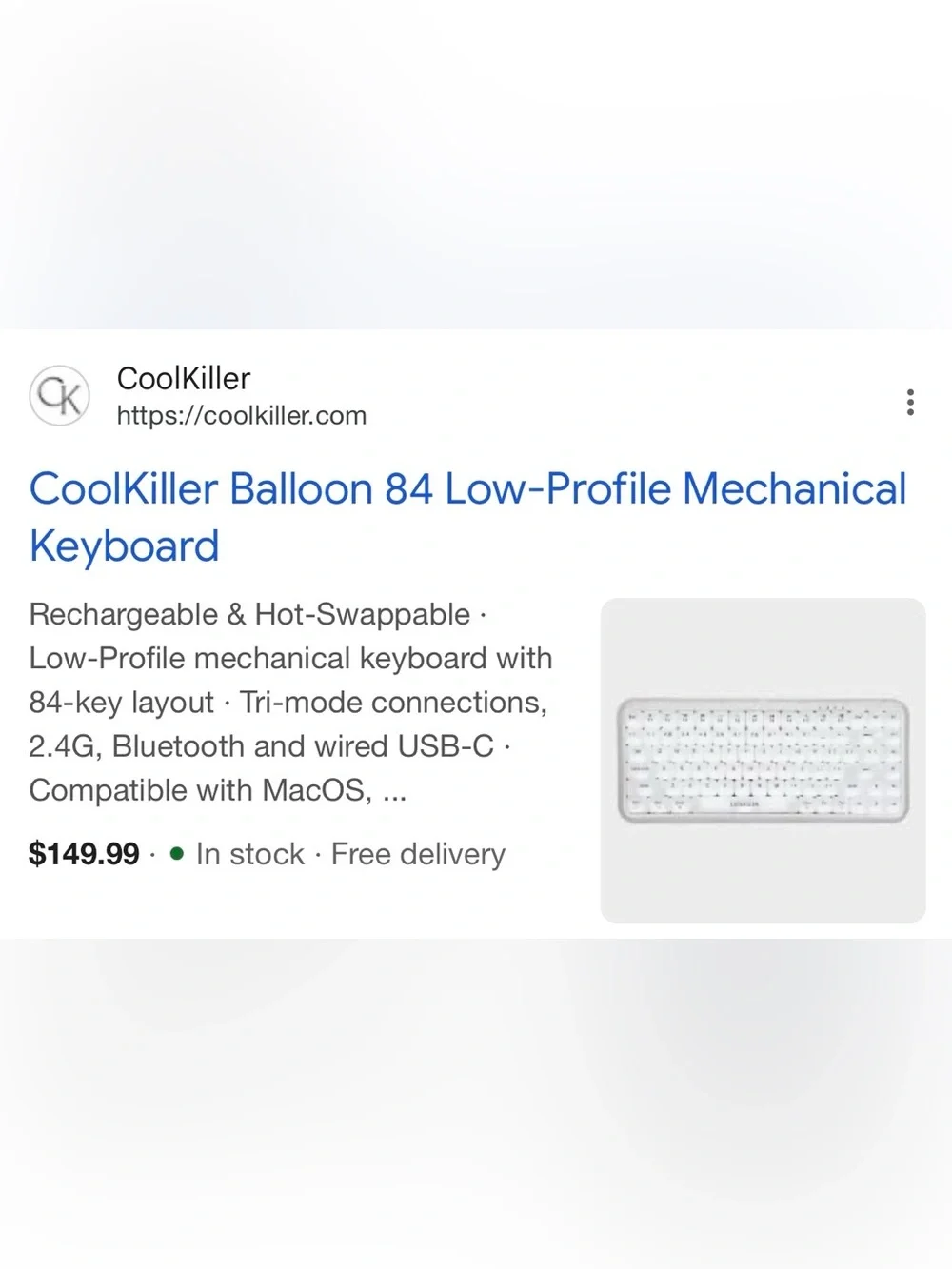 CoolKiller Balloon84 Bubble Mechanical Keyboard RGB Wireless Mac/Windows